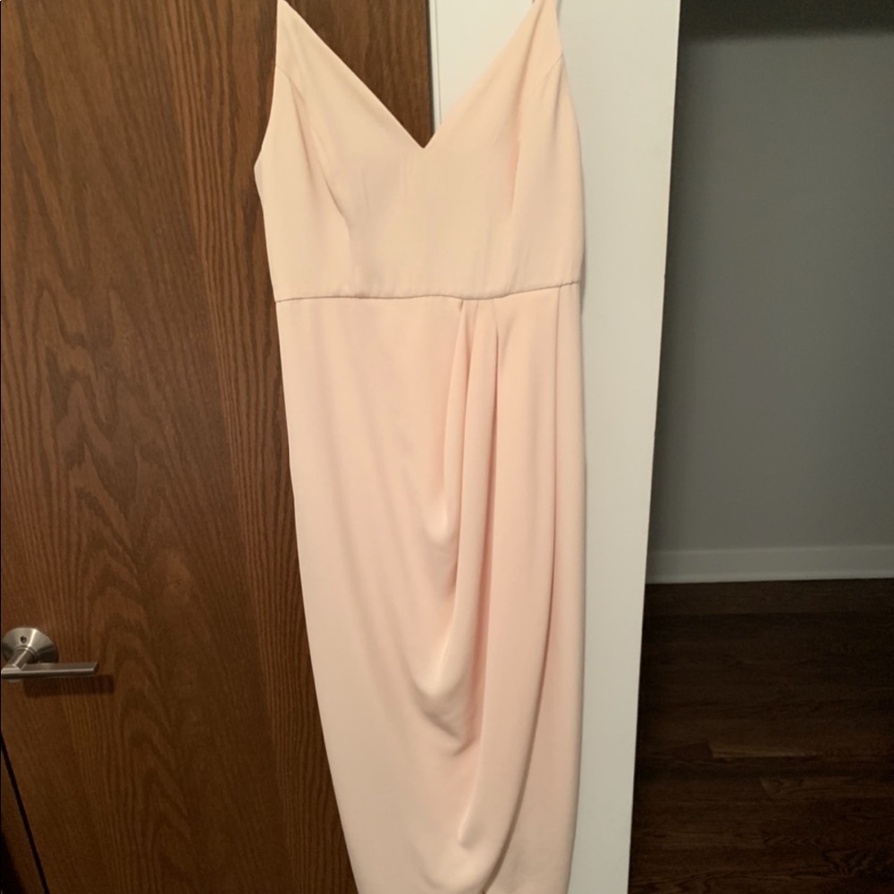 Shona Joy Cocktail Draped Dress in Nude - Picture 4 of 5